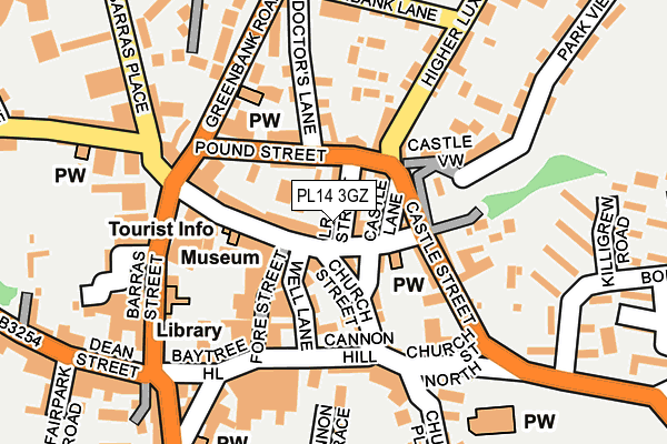 PL14 3GZ map - OS OpenMap – Local (Ordnance Survey)