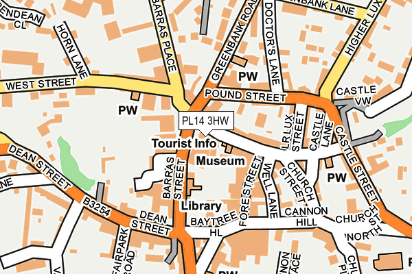 PL14 3HW map - OS OpenMap – Local (Ordnance Survey)