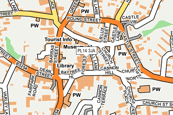 PL14 3JA map - OS OpenMap – Local (Ordnance Survey)