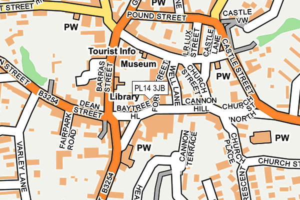 PL14 3JB map - OS OpenMap – Local (Ordnance Survey)