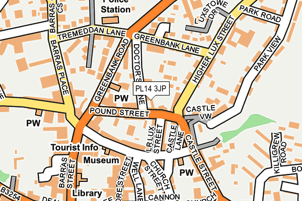 PL14 3JP map - OS OpenMap – Local (Ordnance Survey)