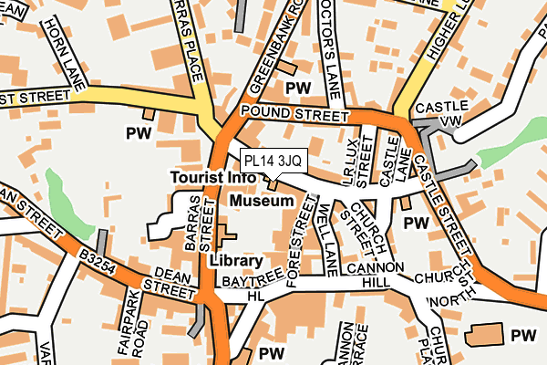 PL14 3JQ map - OS OpenMap – Local (Ordnance Survey)