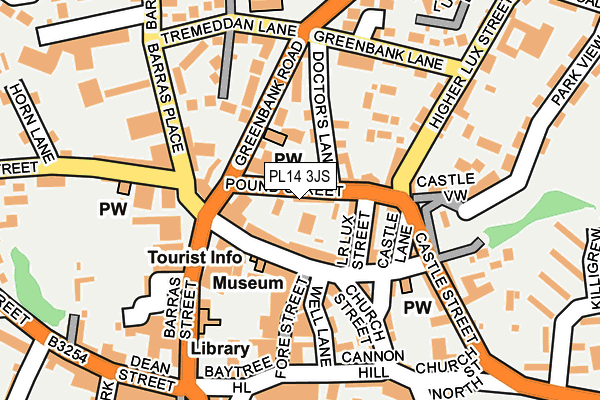 PL14 3JS map - OS OpenMap – Local (Ordnance Survey)