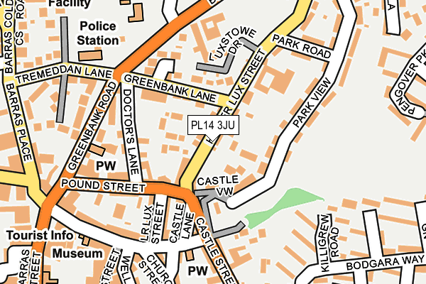 PL14 3JU map - OS OpenMap – Local (Ordnance Survey)
