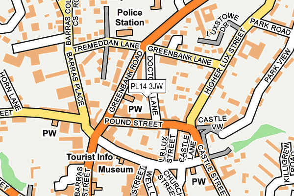 PL14 3JW map - OS OpenMap – Local (Ordnance Survey)