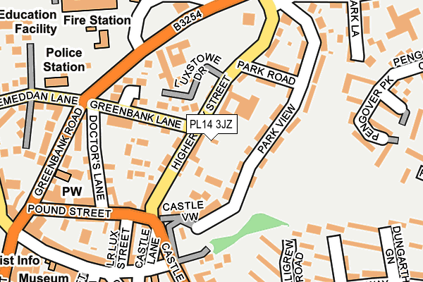 PL14 3JZ map - OS OpenMap – Local (Ordnance Survey)