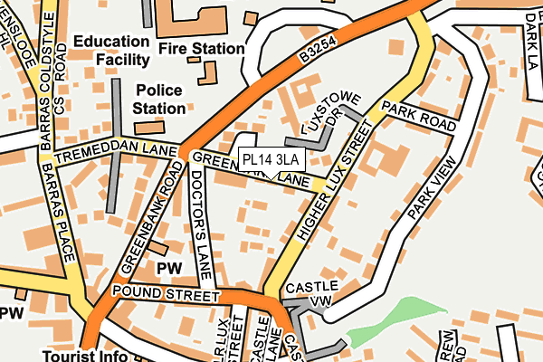 PL14 3LA map - OS OpenMap – Local (Ordnance Survey)
