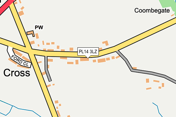 PL14 3LZ map - OS OpenMap – Local (Ordnance Survey)