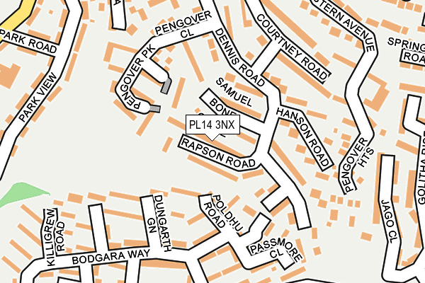 PL14 3NX map - OS OpenMap – Local (Ordnance Survey)