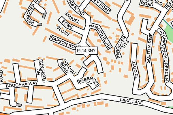 PL14 3NY map - OS OpenMap – Local (Ordnance Survey)