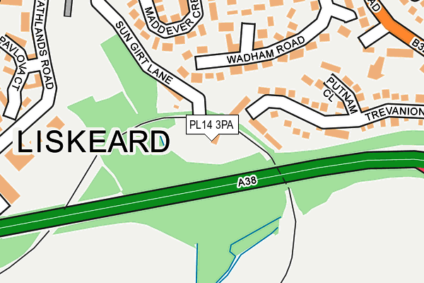 PL14 3PA map - OS OpenMap – Local (Ordnance Survey)