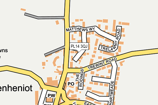 PL14 3QJ map - OS OpenMap – Local (Ordnance Survey)