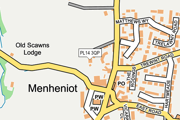 PL14 3QP map - OS OpenMap – Local (Ordnance Survey)