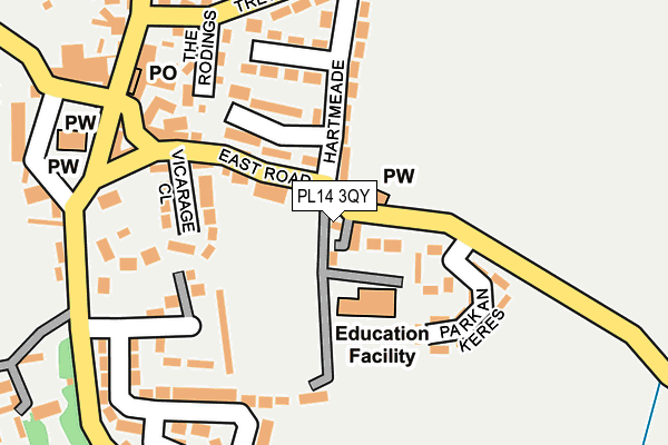 PL14 3QY map - OS OpenMap – Local (Ordnance Survey)