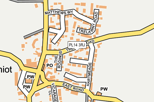 PL14 3RJ map - OS OpenMap – Local (Ordnance Survey)