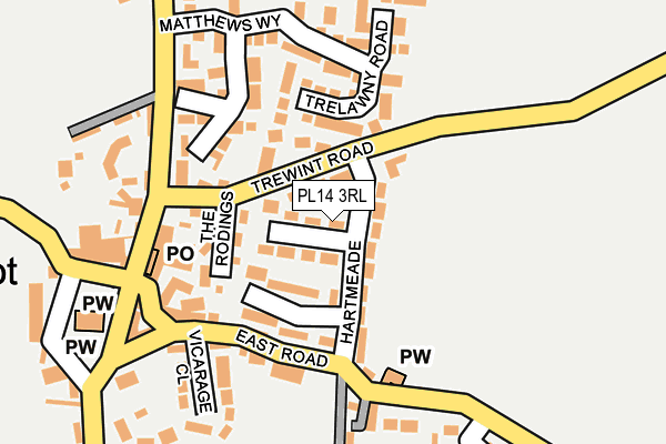 PL14 3RL map - OS OpenMap – Local (Ordnance Survey)