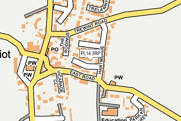 PL14 3RP map - OS OpenMap – Local (Ordnance Survey)