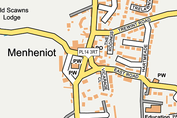 PL14 3RT map - OS OpenMap – Local (Ordnance Survey)