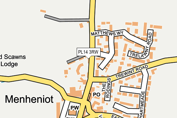 PL14 3RW map - OS OpenMap – Local (Ordnance Survey)