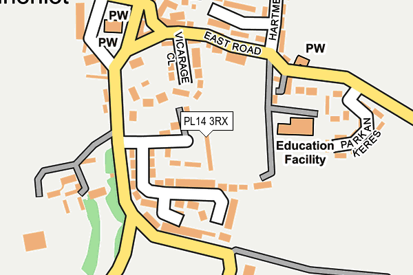 PL14 3RX map - OS OpenMap – Local (Ordnance Survey)