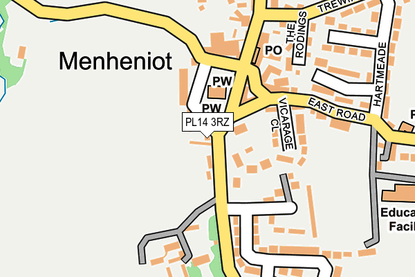 PL14 3RZ map - OS OpenMap – Local (Ordnance Survey)
