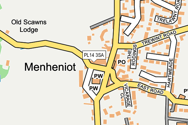 PL14 3SA map - OS OpenMap – Local (Ordnance Survey)
