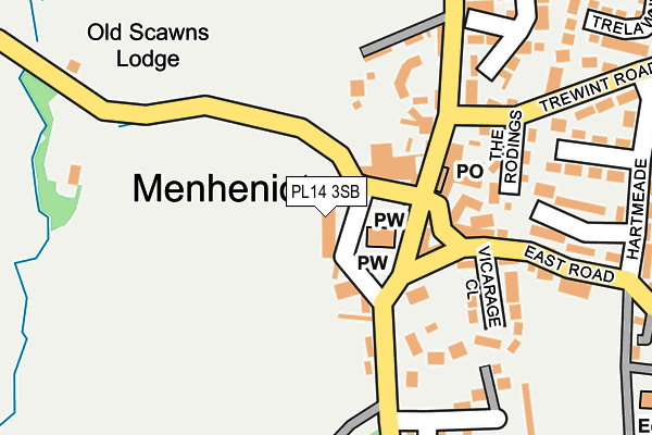 PL14 3SB map - OS OpenMap – Local (Ordnance Survey)