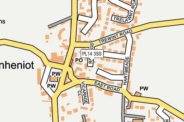 PL14 3SS map - OS OpenMap – Local (Ordnance Survey)