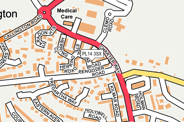 PL14 3SX map - OS OpenMap – Local (Ordnance Survey)