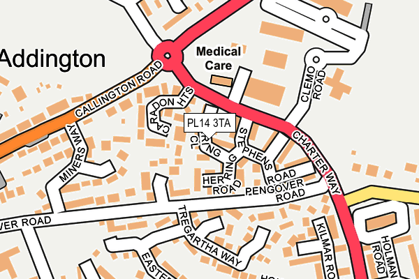 PL14 3TA map - OS OpenMap – Local (Ordnance Survey)