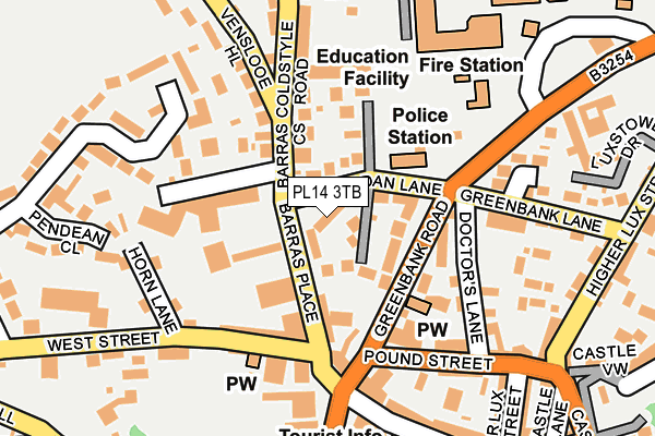 PL14 3TB map - OS OpenMap – Local (Ordnance Survey)