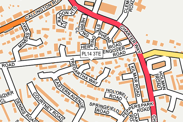 PL14 3TE map - OS OpenMap – Local (Ordnance Survey)