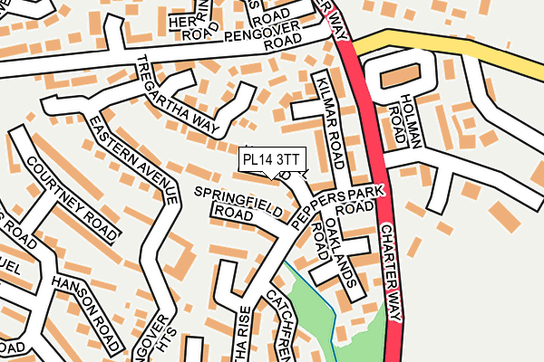 PL14 3TT map - OS OpenMap – Local (Ordnance Survey)