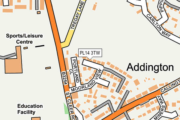 PL14 3TW map - OS OpenMap – Local (Ordnance Survey)