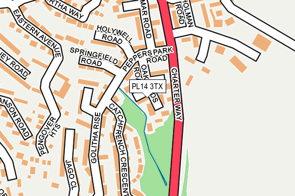 PL14 3TX map - OS OpenMap – Local (Ordnance Survey)