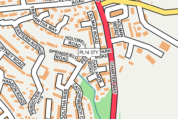 PL14 3TY map - OS OpenMap – Local (Ordnance Survey)