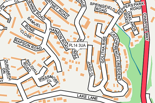 PL14 3UA map - OS OpenMap – Local (Ordnance Survey)