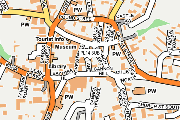 PL14 3UB map - OS OpenMap – Local (Ordnance Survey)