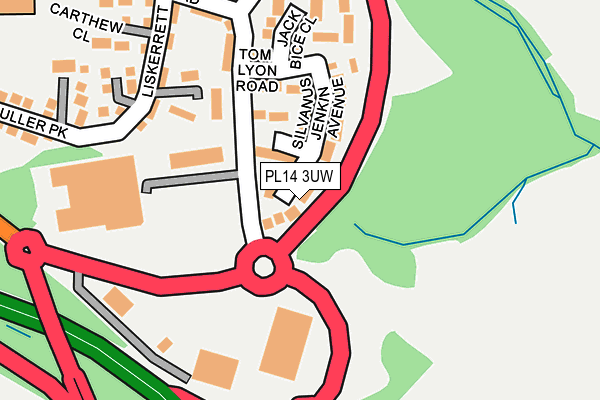 PL14 3UW map - OS OpenMap – Local (Ordnance Survey)