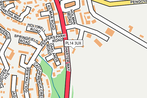 PL14 3UX map - OS OpenMap – Local (Ordnance Survey)