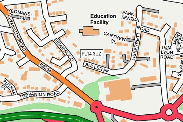 PL14 3UZ map - OS OpenMap – Local (Ordnance Survey)