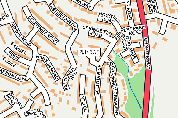 PL14 3WF map - OS OpenMap – Local (Ordnance Survey)