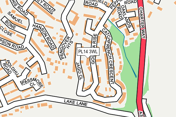 PL14 3WL map - OS OpenMap – Local (Ordnance Survey)