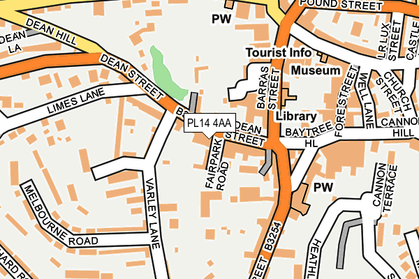 PL14 4AA map - OS OpenMap – Local (Ordnance Survey)