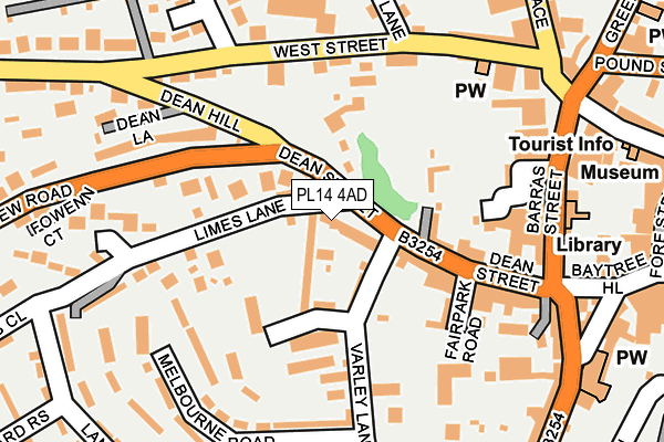 PL14 4AD map - OS OpenMap – Local (Ordnance Survey)