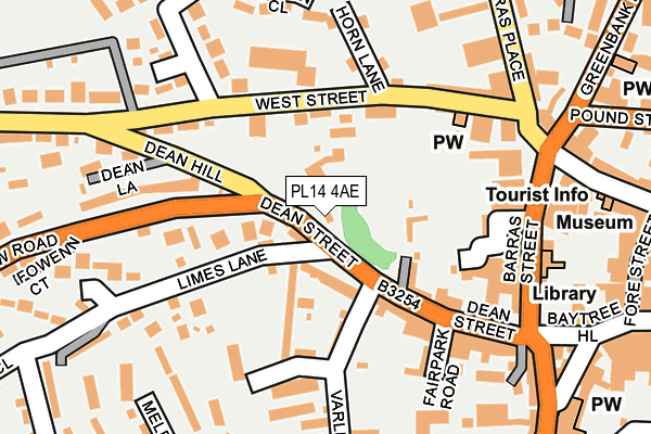 PL14 4AE map - OS OpenMap – Local (Ordnance Survey)