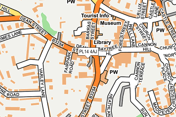 PL14 4AJ map - OS OpenMap – Local (Ordnance Survey)