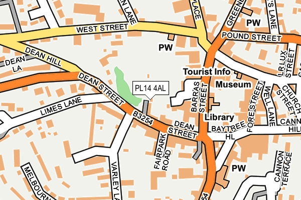 PL14 4AL map - OS OpenMap – Local (Ordnance Survey)