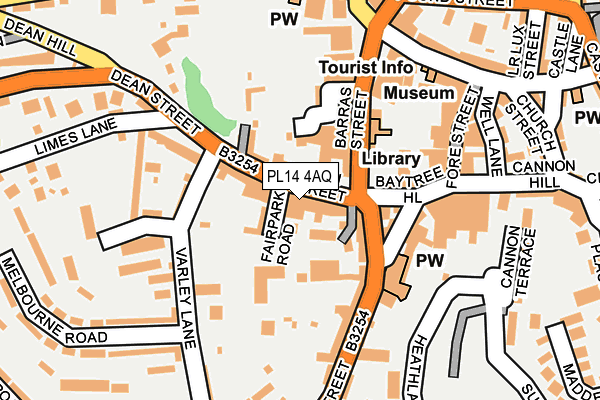 PL14 4AQ map - OS OpenMap – Local (Ordnance Survey)