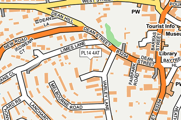 PL14 4AT map - OS OpenMap – Local (Ordnance Survey)